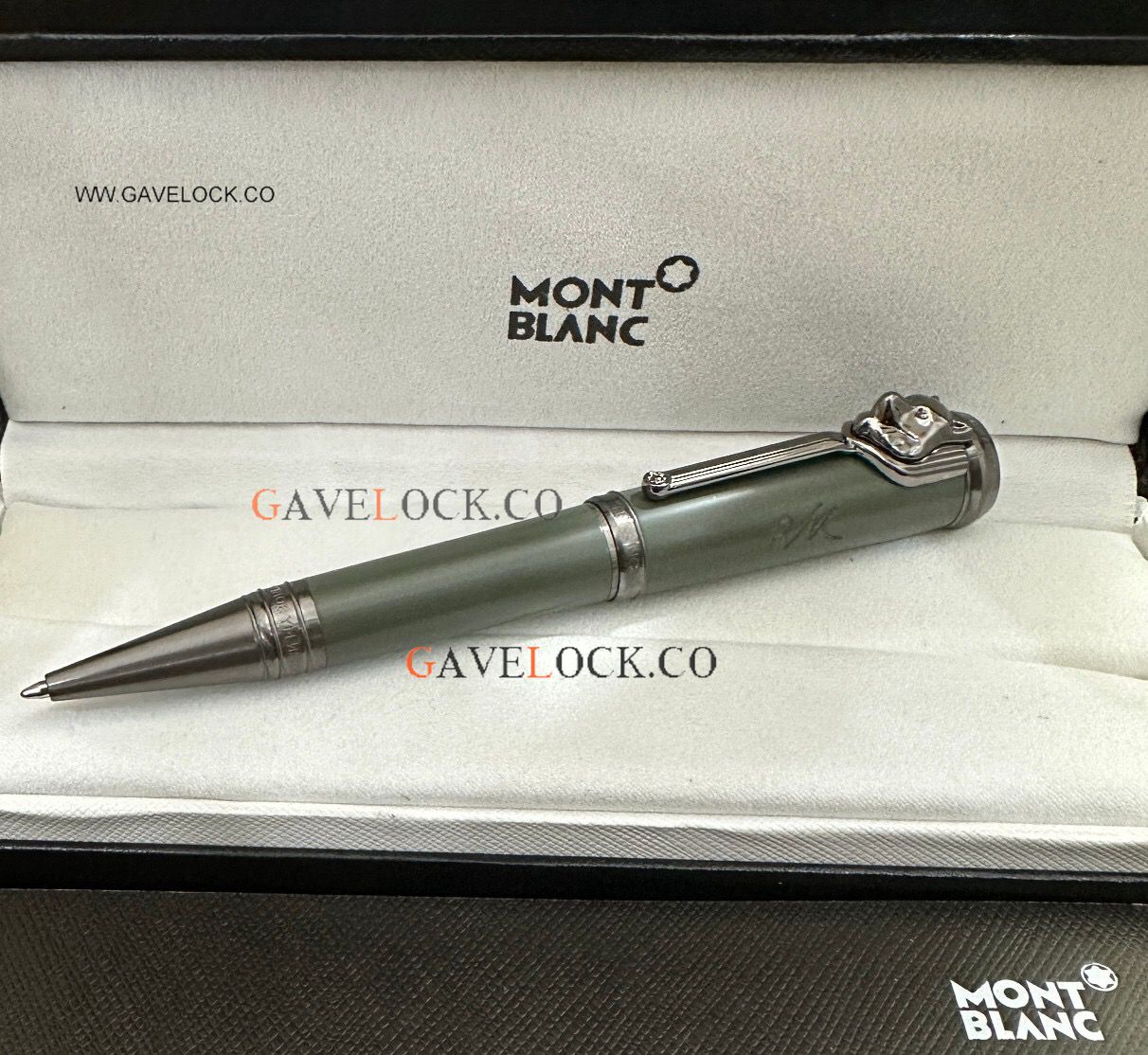 Replica Montblanc Special Jasper Barrel & Black Matte Clip Ballpoint Pen